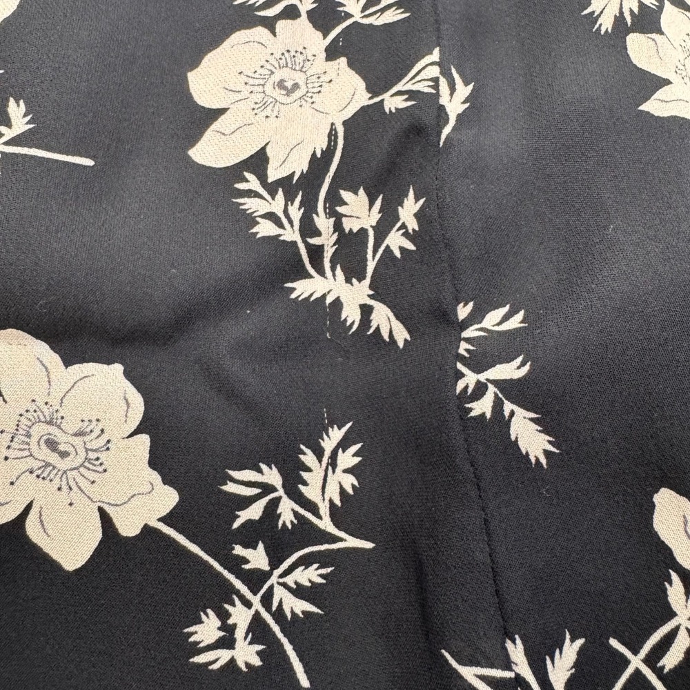 Lauren Ralph Lauren Silk Black and Cream Floral Dress Size 8 - Picture 8 of 9